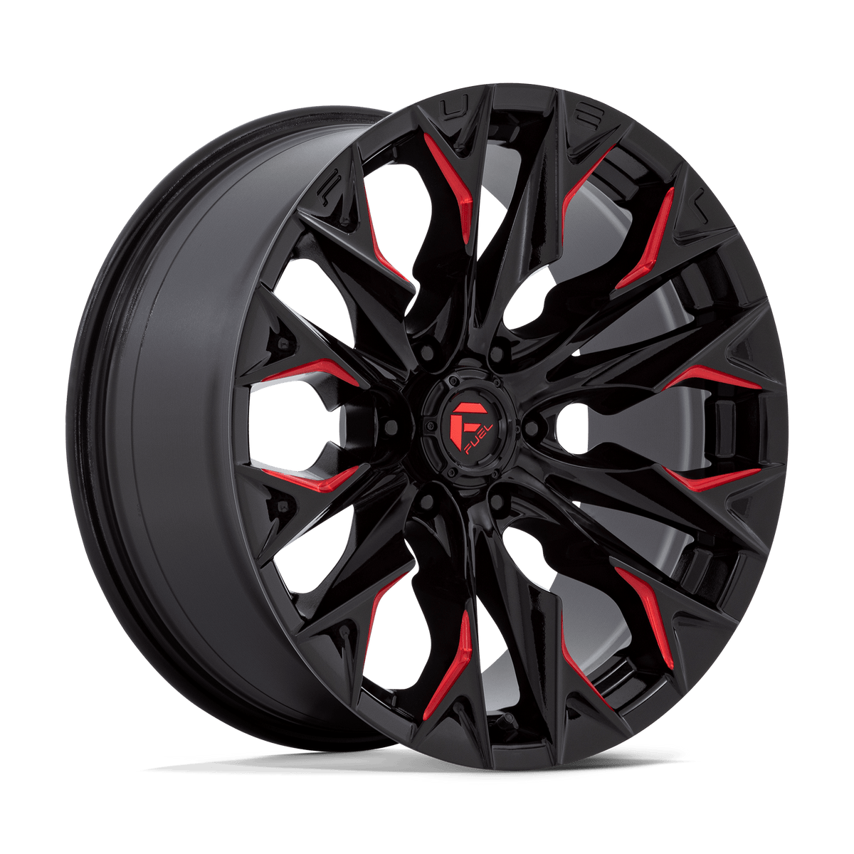 20x9 Fuel D823 Flame Gloss Black Milled Candy Red Wheel 6x135 (1mm)