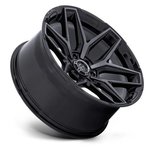 17x9 Fuel FC854 Flux Gloss Black Brushed Face W/ Gray Tint Wheel 6x5.5 (-12mm)