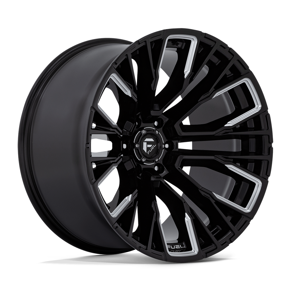 22x12 Fuel D849 Rebar Gloss Black Milled Wheel 6x135 (-44mm)