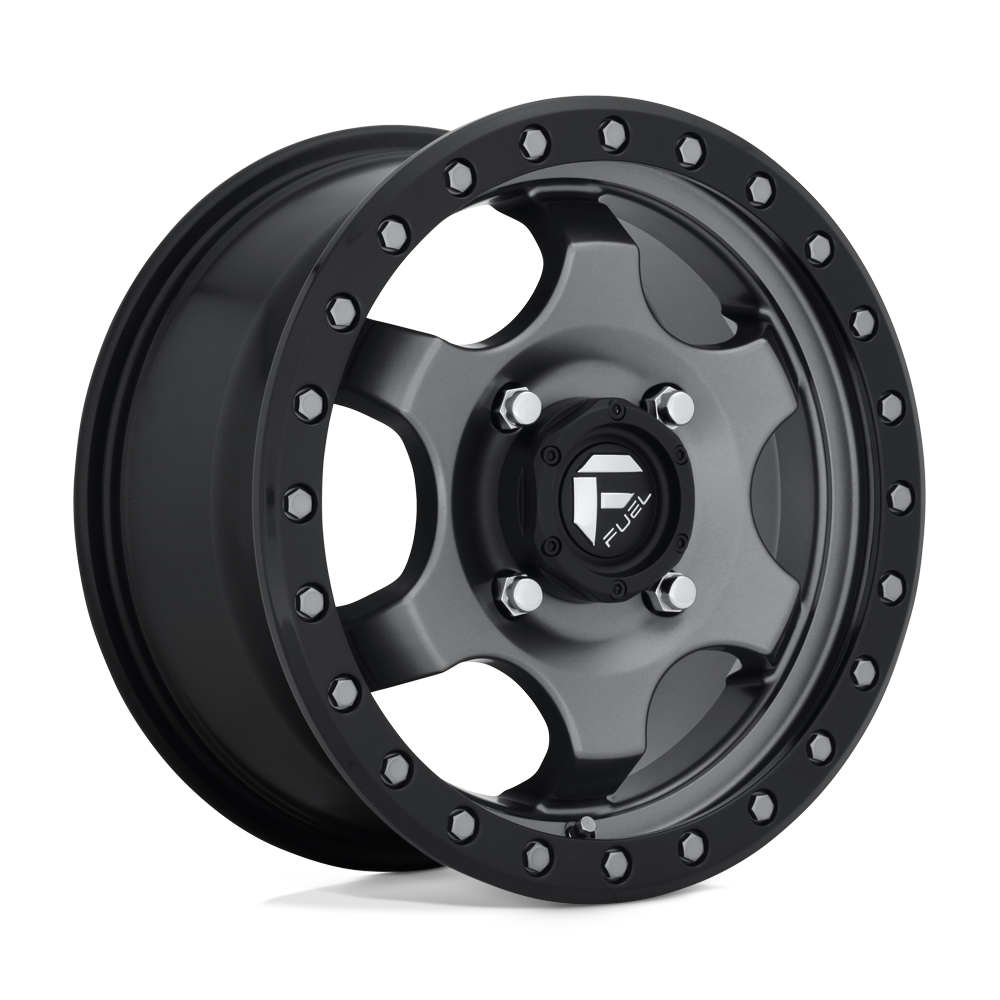 15x7 Fuel UTV D640 GATLING MATTE GUN METAL BLACK BEAD RING Wheel 4x137 (55mm)
