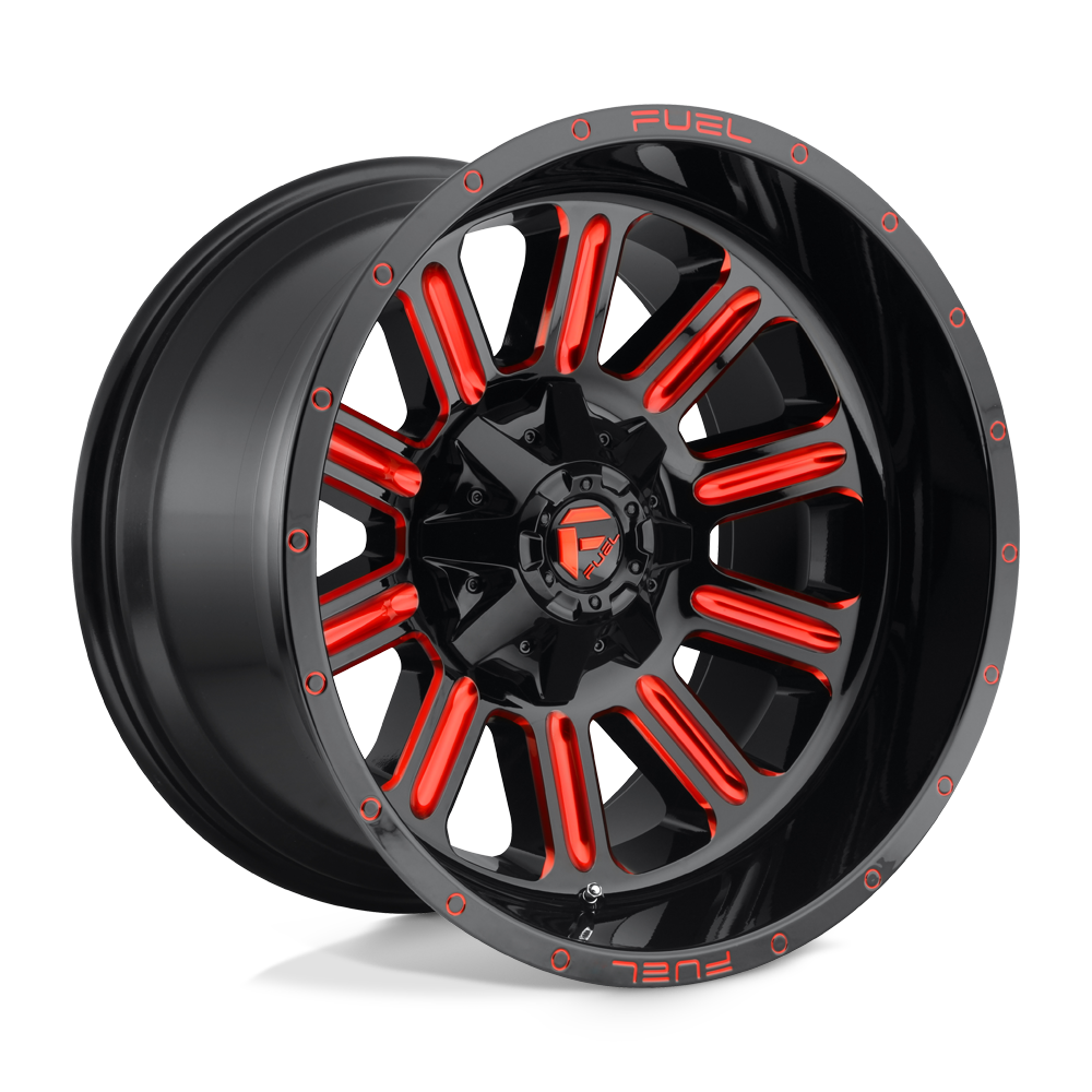 18x9 Fuel D621 HARDLINE GLOSS BLACK RED TINTED Wheel 6x5.5/6x135 (20mm)
