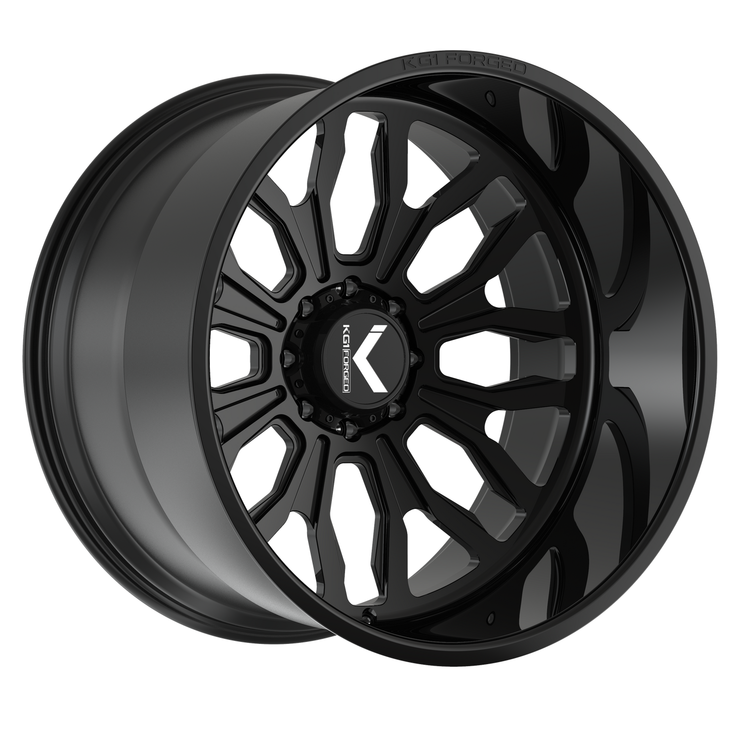 22x12 KG1 Forged KC017 Heathen Gloss Black Wheel 8x180 (-44mm)