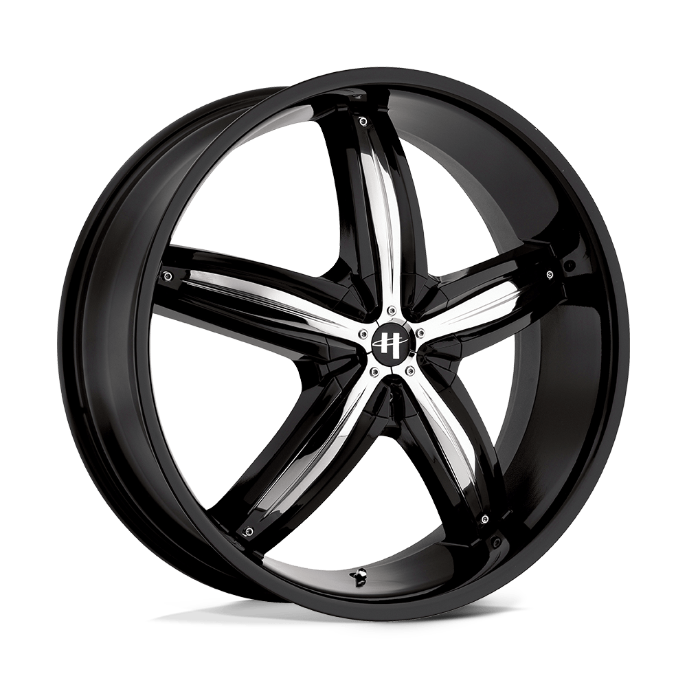 20x8 Helo HE844 Gloss Blk W/ Removable Chrome Accents Wheel 5x100/5x4.5 (38mm)