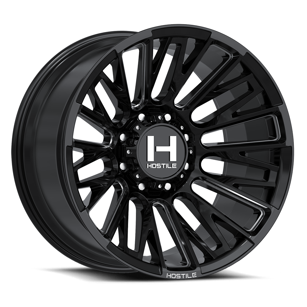 20x10 Hostile H144 Justice Blade Cut (Black Milled) Wheel 6x5.5 (-19mm)