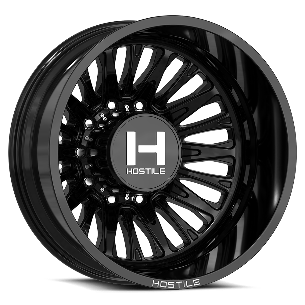 22x8.25 Hostile H404 Ghost Asphalt (Gloss) DUALLY REAR Wheel 10x225 (-201mm)