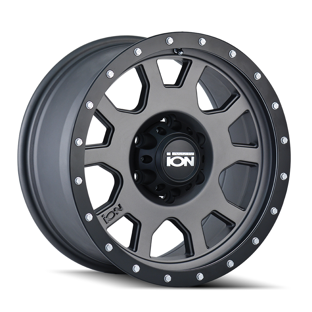 15x8 Ion 135 Matte Gunmetal/Black Wheel 5x4.5 (-20mm)