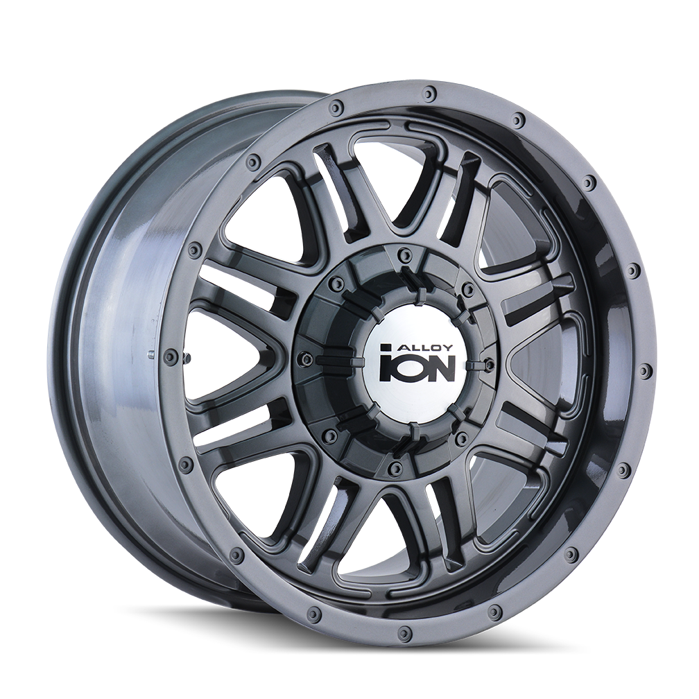 17x8 Ion 186 Gunmetal Wheel 8x6.5/8x170 (10mm)