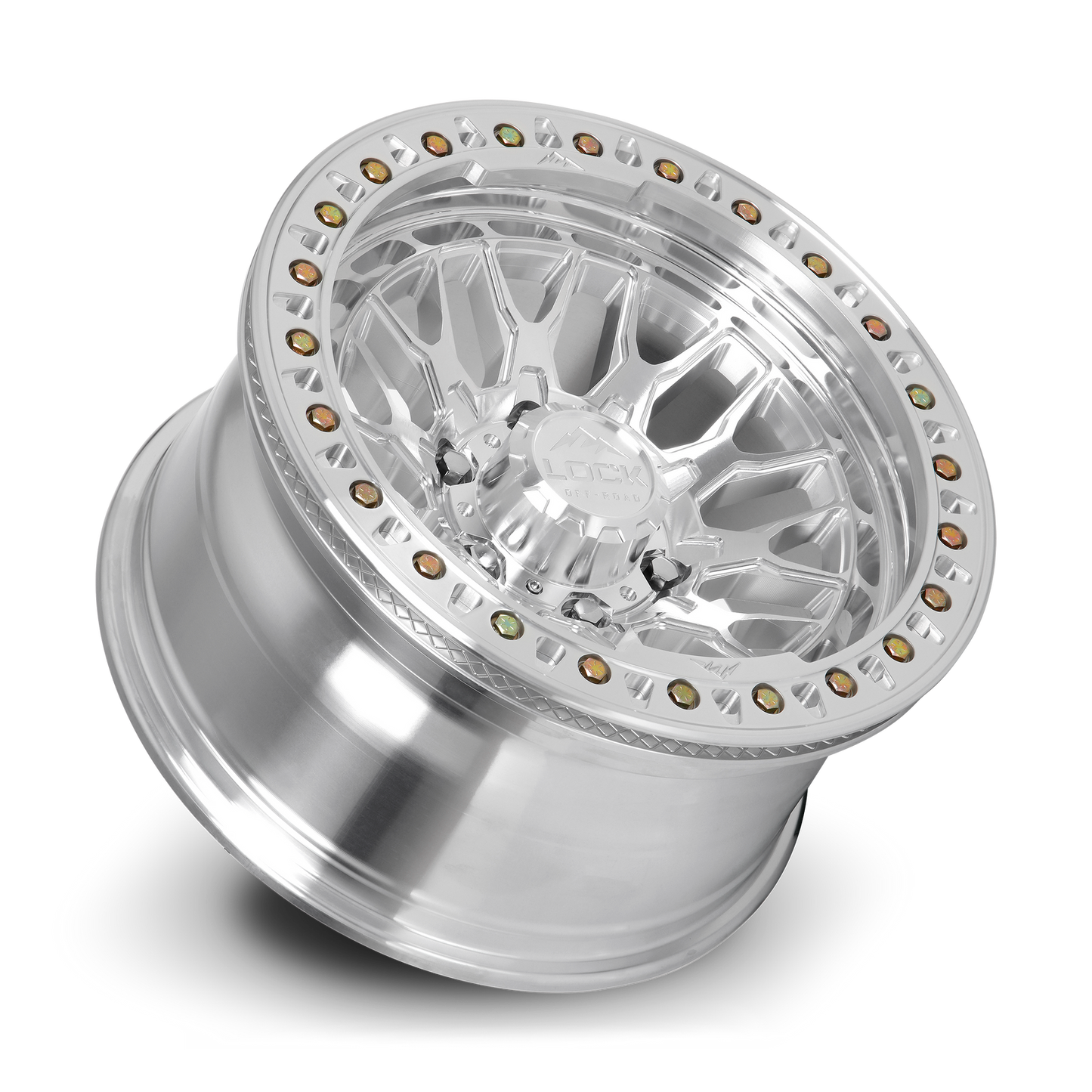 17x9 Lock Invader BEADLOCK Machine Clear Coat Machined Ring Wheel 6x5.5 (-12mm)