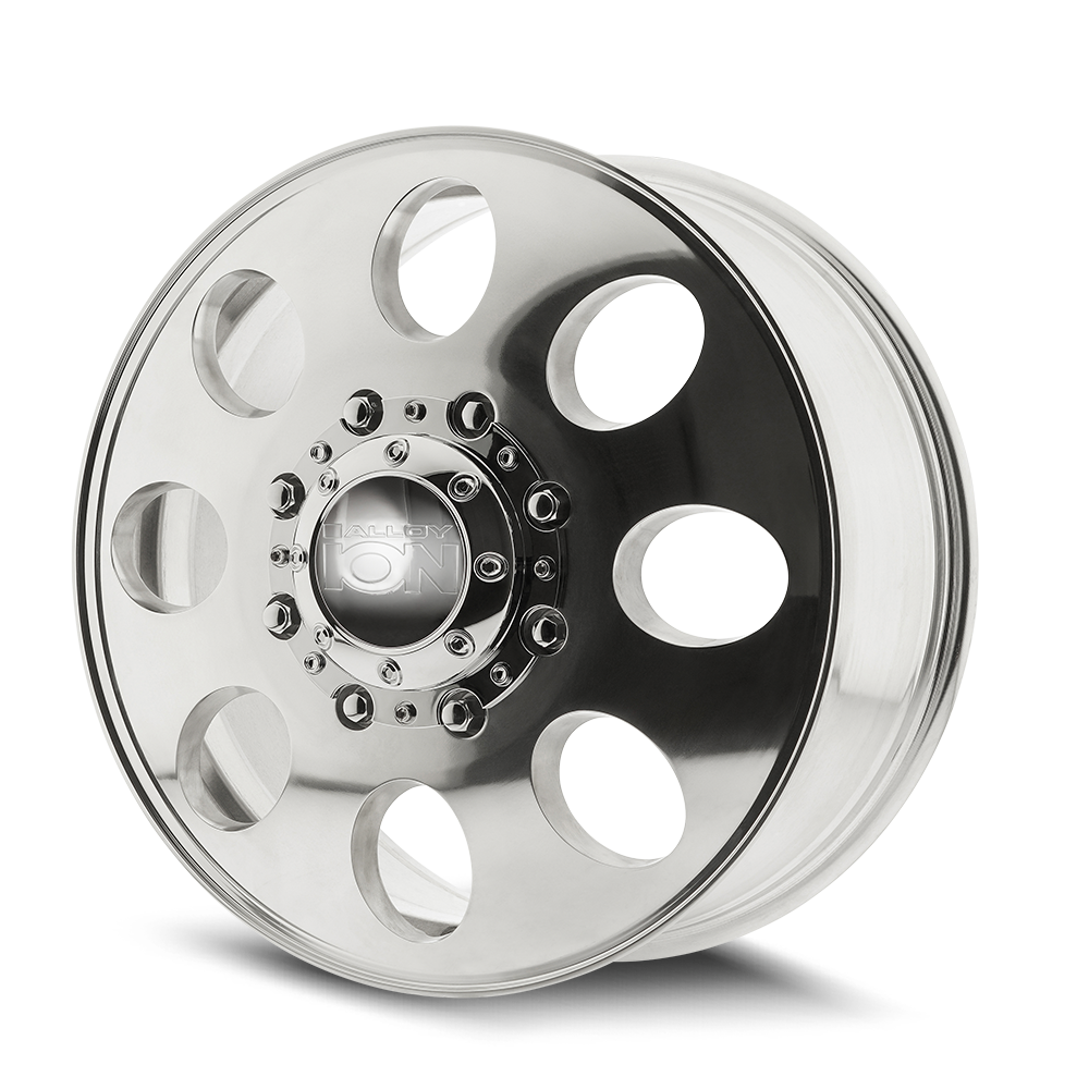 20x8.25 Ion 167 Polished DUALLY FRONT Wheel 8x210 (115mm)