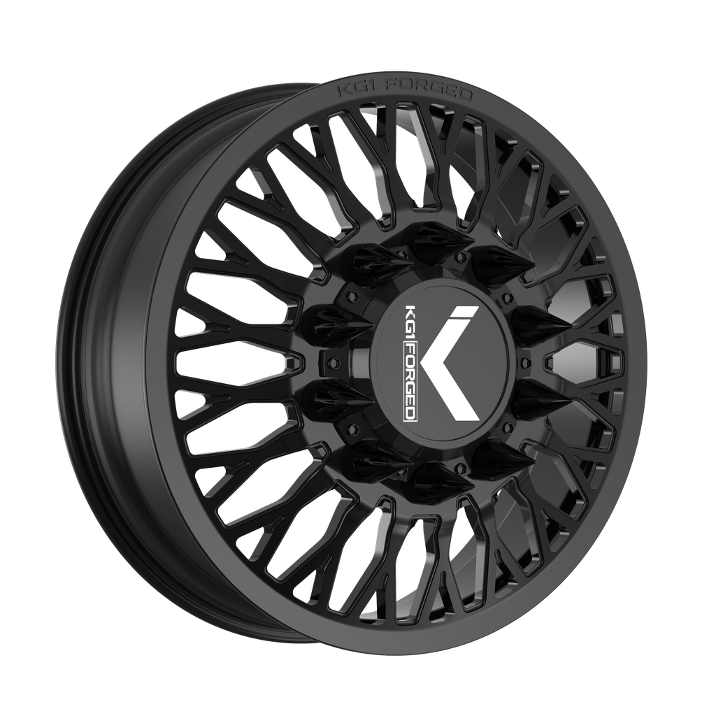 24x8.25 KG1 Forged KD049 Jacked-D Gloss Black DUALLY FRONT Wheel 10x285 (145mm)