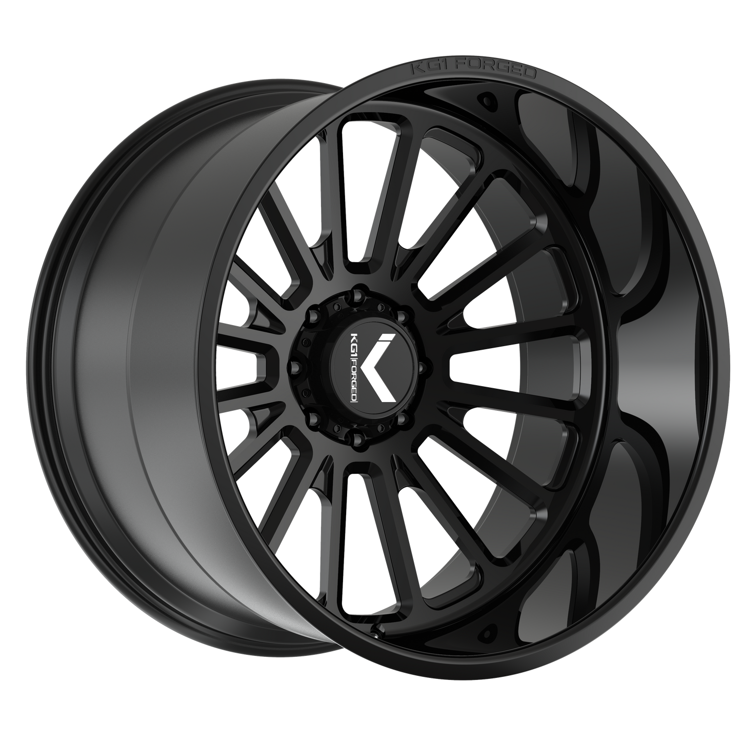 24x14 KG1 Forged KC010 Victor Gloss Black Wheel 8x6.5 (-76mm)