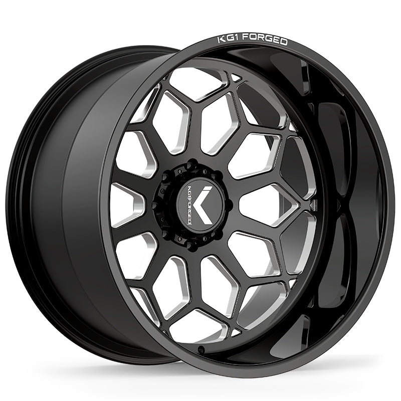26x16 KG1 Forged KC022 Spreader Gloss Black Milled Wheel Blank (-101mm)