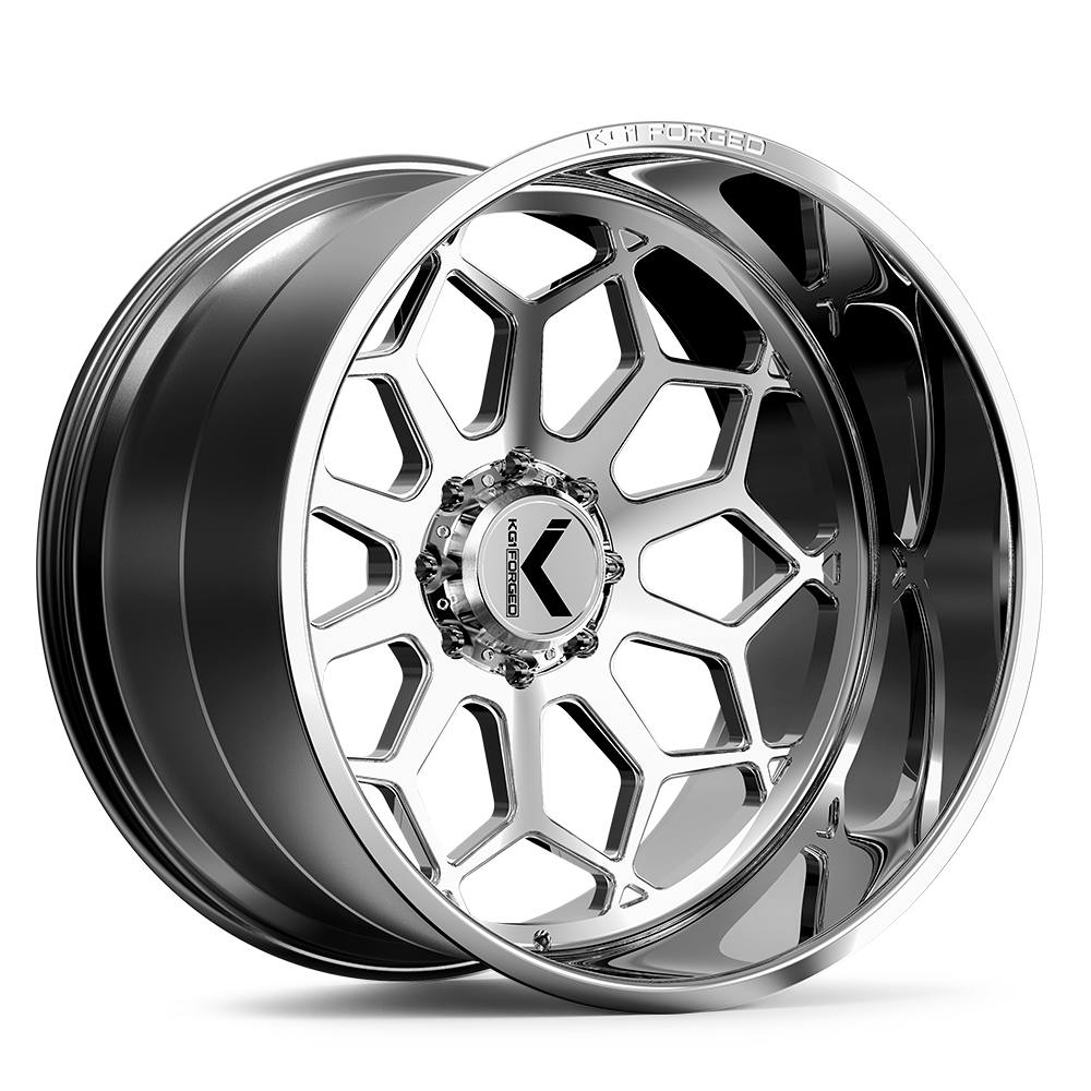 24x14 KG1 Forged KC022 Spreader Polished Milled FORGED Wheel 8x180 (-76mm)
