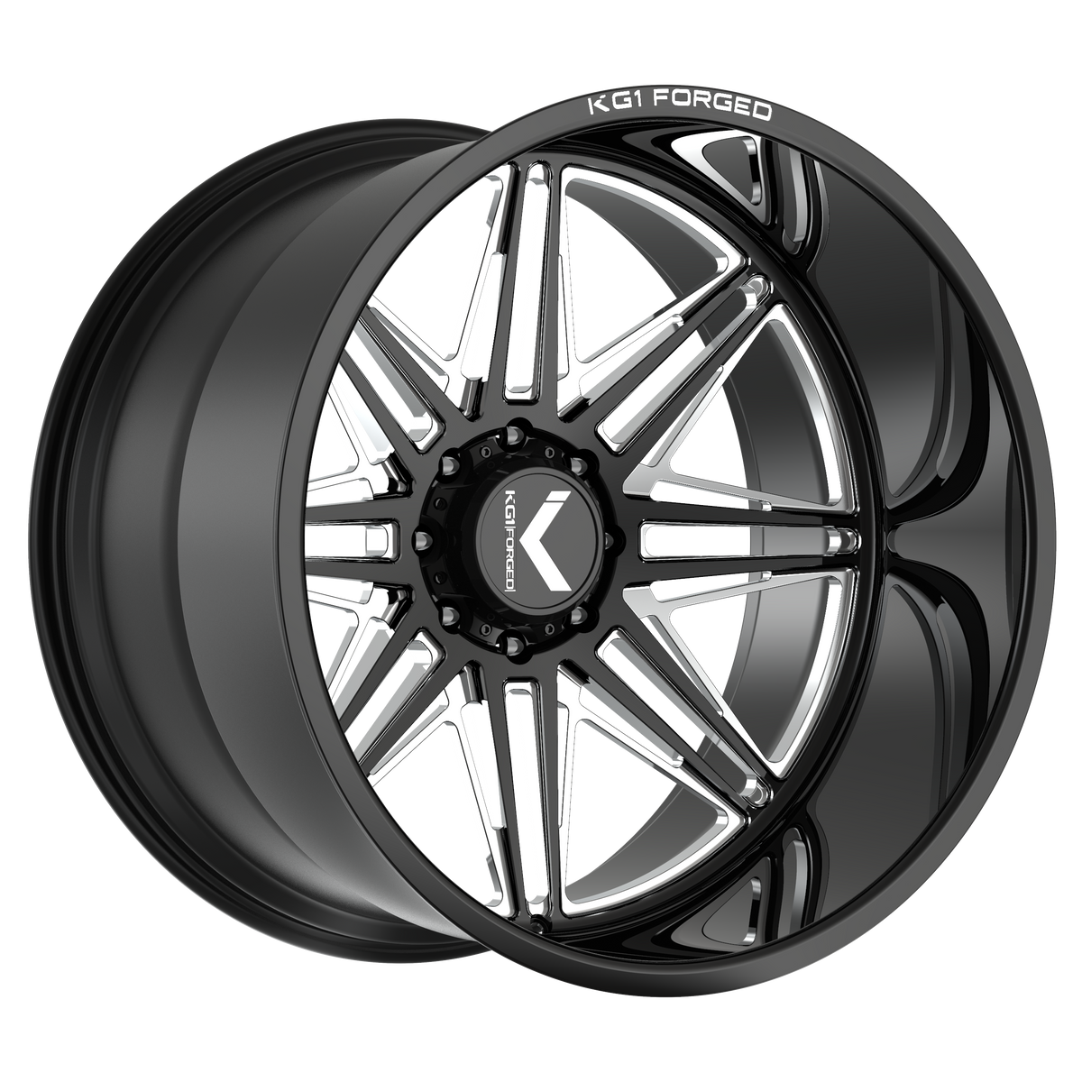 24x12 KG1 Forged KC062 Eclipse Gloss Black Milled Wheel Blank (-44mm)