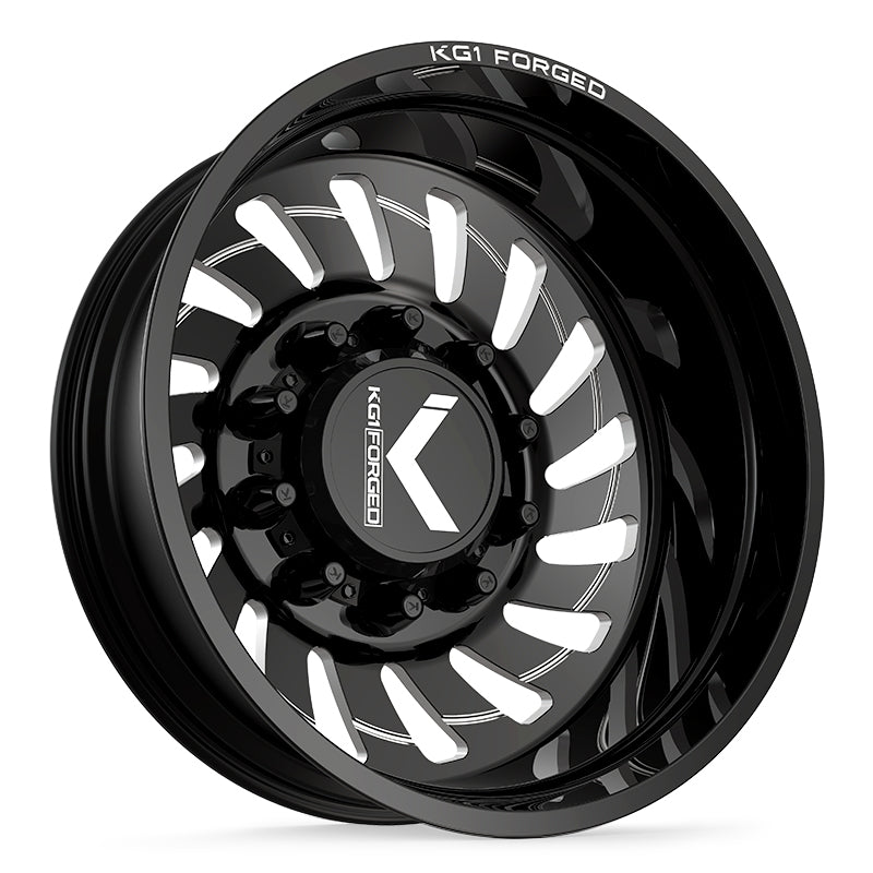 24x8.25 KG1 Forged KD005 Razor-D Blk Mill RIGHT DUALLY OUTER Wheel 8x210 (145mm)