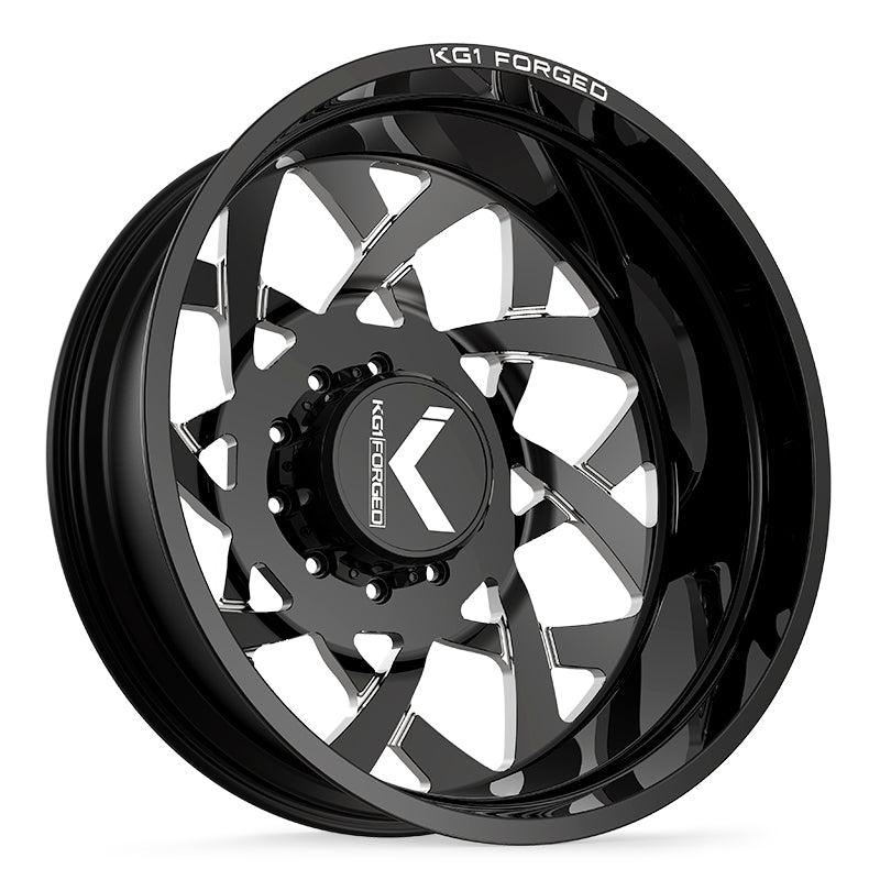 22x8.25 KG1 Forged KD008 Orbital Black Milled DUALLY OUTER Wheel 8x210 (145mm)