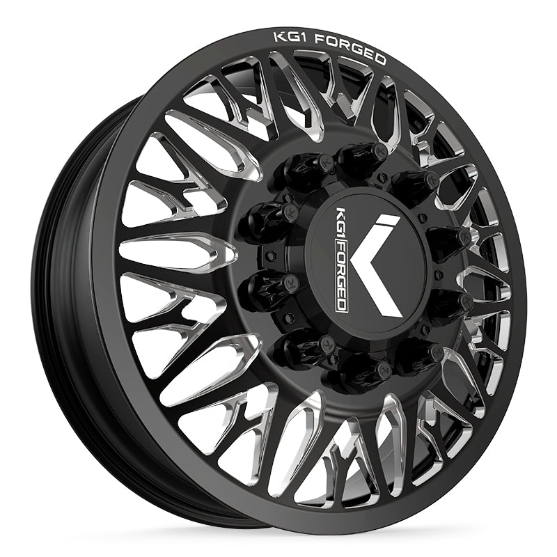 24x8.25 KG1 Forged KD014 Trident-D Black DUALLY FRONT Wheel 10x285 (145mm)