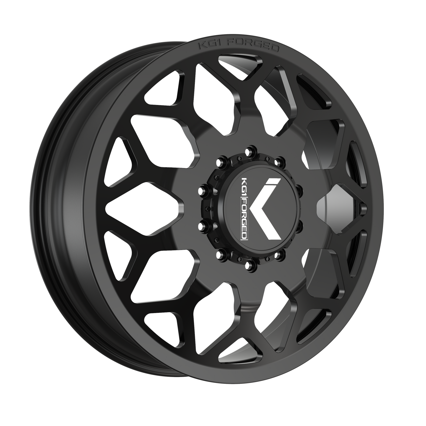 24x8.25 KG1 Forged KD016 Luxor Gloss Black DUALLY FRONT Wheel 8x200 (145mm)