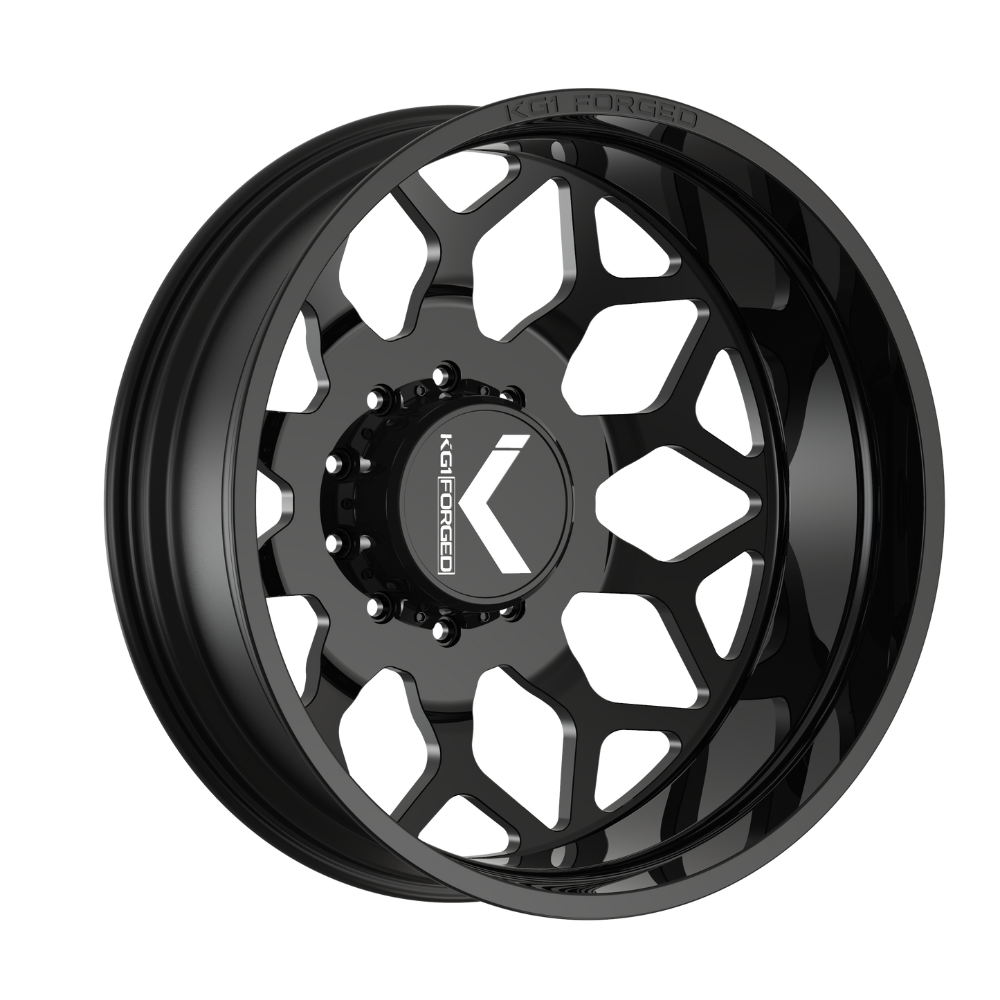 24x8.25 KG1 Forged KD016 Luxor Gloss Black DUALLY INNER Wheel 8x200 (145mm)