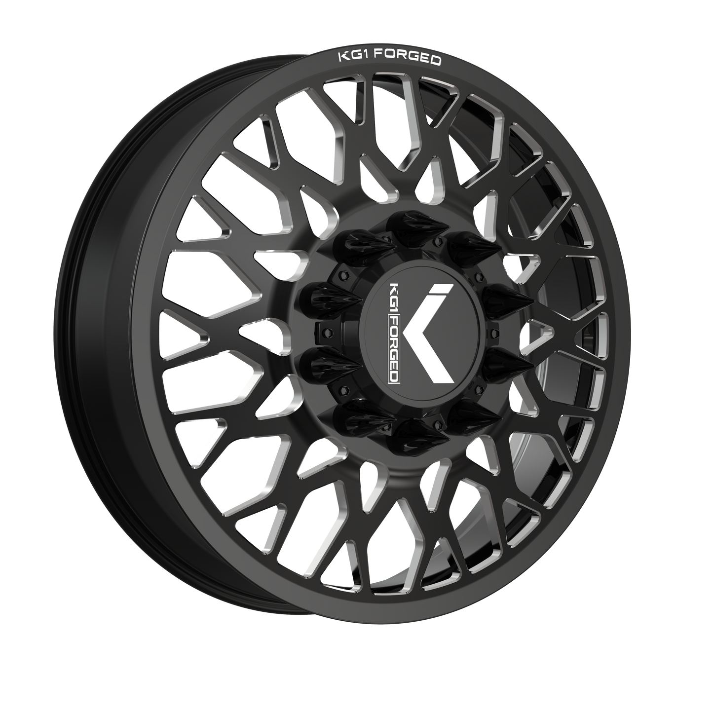 22x8.25 KG1 Forged KD019 Torture-D Black DUALLY FRONT Wheel 10x285 (145mm)