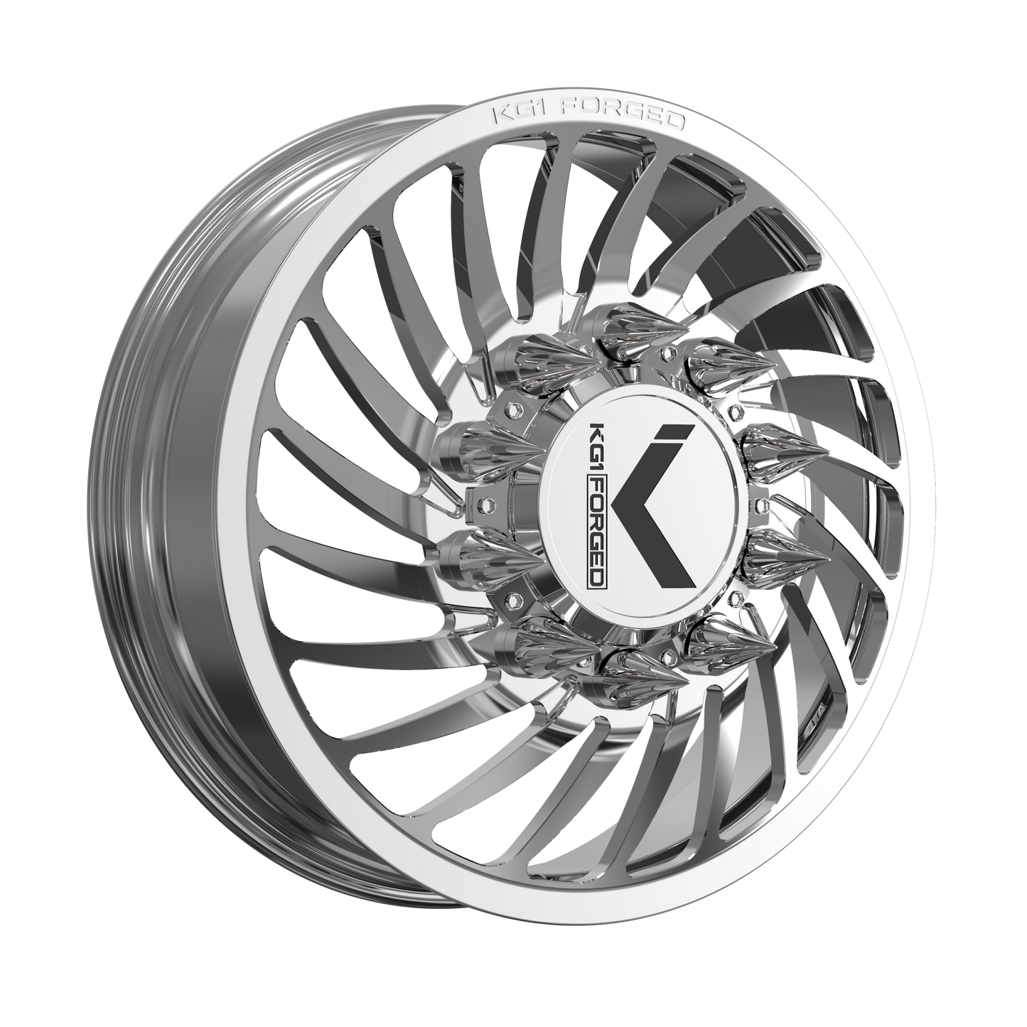 24x8.25 KG1 Forged KD023 Bender-D Polish LEFT DUALLY FRONT Wheel 10x285 (145mm)