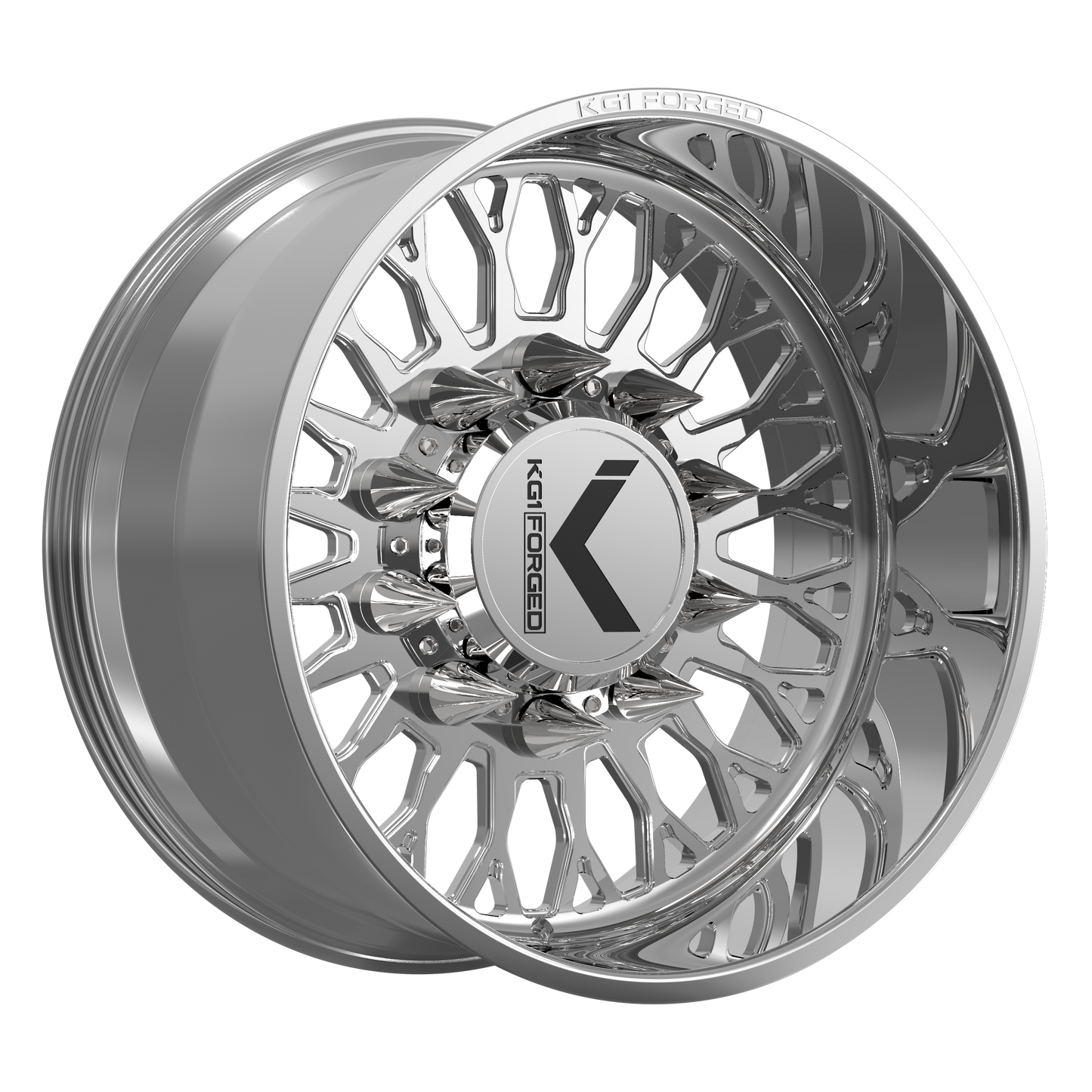 24x12 KG1 Forged KD049 Jacked-S Polished DUALLY SS FRONT Wheel Blank (-44mm)