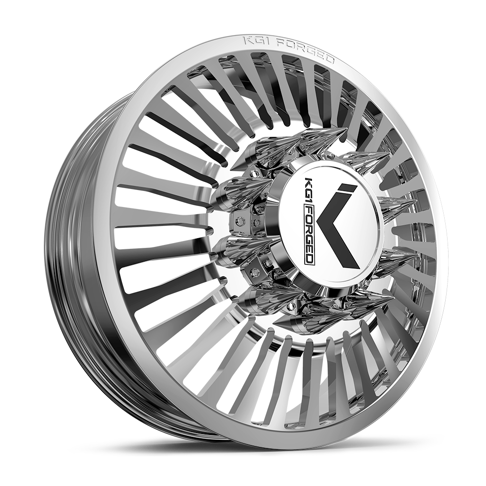 22x8.25 KG1 Forged KD051 Vegas Polished DUALLY FRONT Wheel 10x285 (145mm)