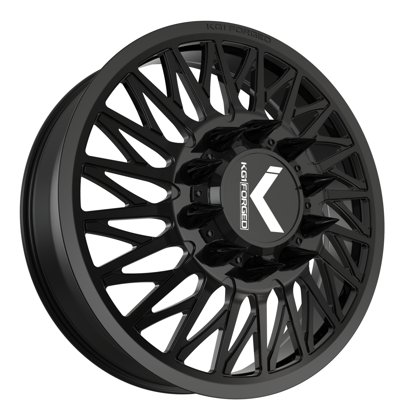 22x8.25 KG1 Forged KD054 Glaze Blk LEFT DIRECTIONAL DUALLY Wheel 10x285 (145mm)