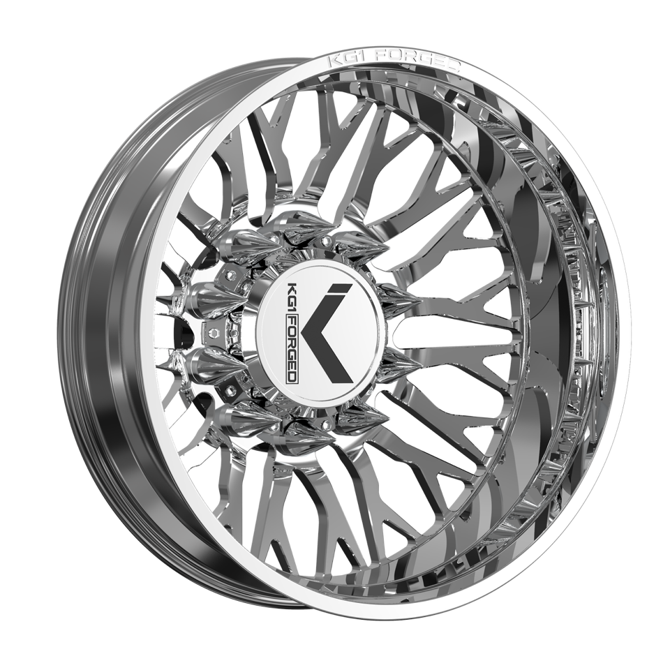 28x8.25 KG1 Forged KD081 Buckler Polished DUALLY Wheel 10x285 (145mm)