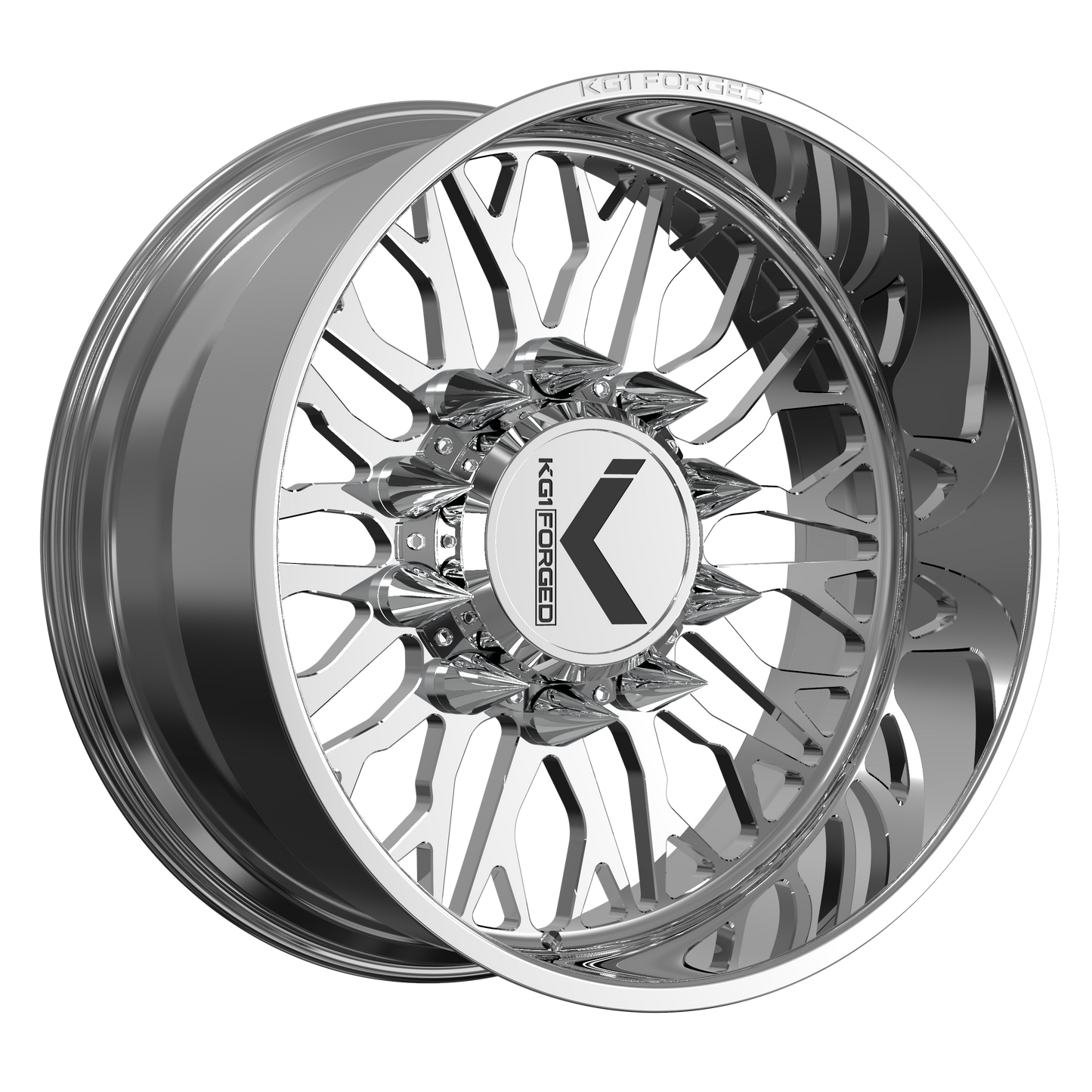 24x12 KG1 Forged KD081 Buckler-S Polish DUALLY SS FRONT Wheel Blank (-44mm)