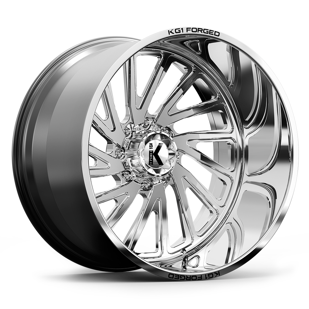22x12 KG1 KF004 Vile Polished Milled LEFT DIRECTIONAL FORGED Wheel 6x5.5 (-44mm)