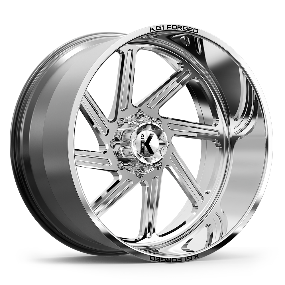 24x14 KG1 KF011 Spool Polished RIGHT DIRECTIONAL FORGED Wheel 8x6.5 (-76mm)