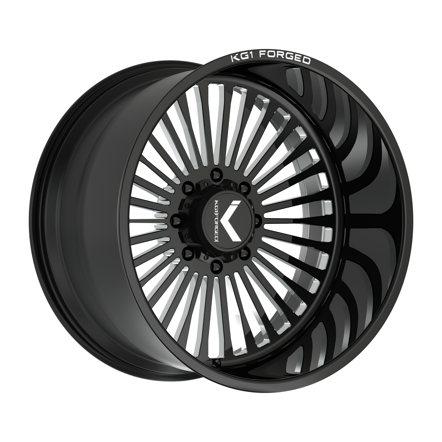 24x12 KG1 Forged KF051 Vegas Gloss Black Premium Milled Wheel 6x5.5 (-44mm)