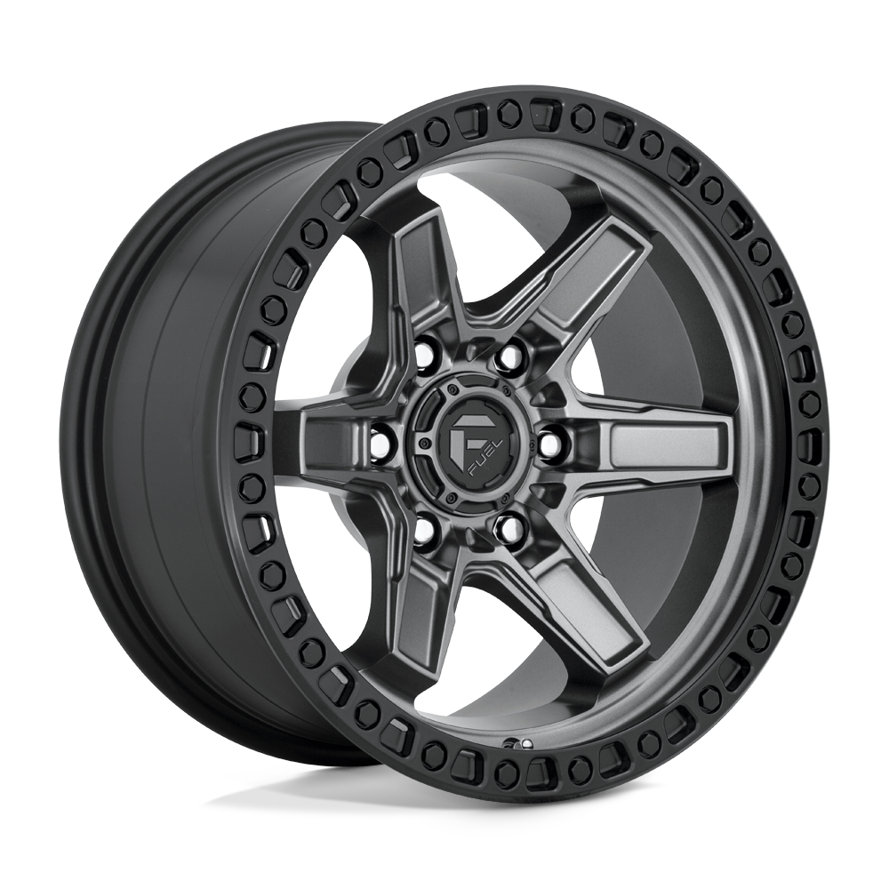 17x9 Fuel D698 KICKER MATTE GUN METAL BLACK BEAD RING Wheel 6x5.5 (-12mm)