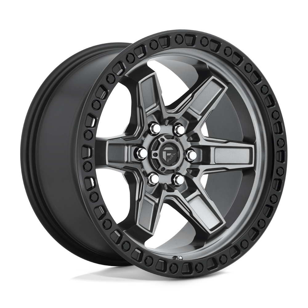 17x9 Fuel D698 KICKER MATTE GUN METAL BLACK BEAD RING Wheel 6x4.5 (12mm)