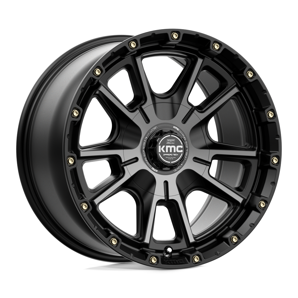 17x9 KMC KM100 SYNC Satin Black W/ Gray Tint Wheel 6x4.5/6x5.5 (18mm)