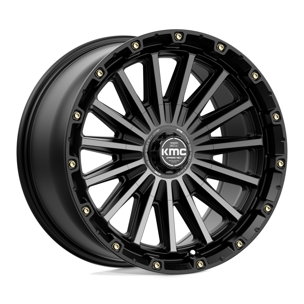 17x9 KMC KM102 SIGNAL Satin Black W/ Gray Tint Wheel 6x4.5/6x5.5 (18mm)