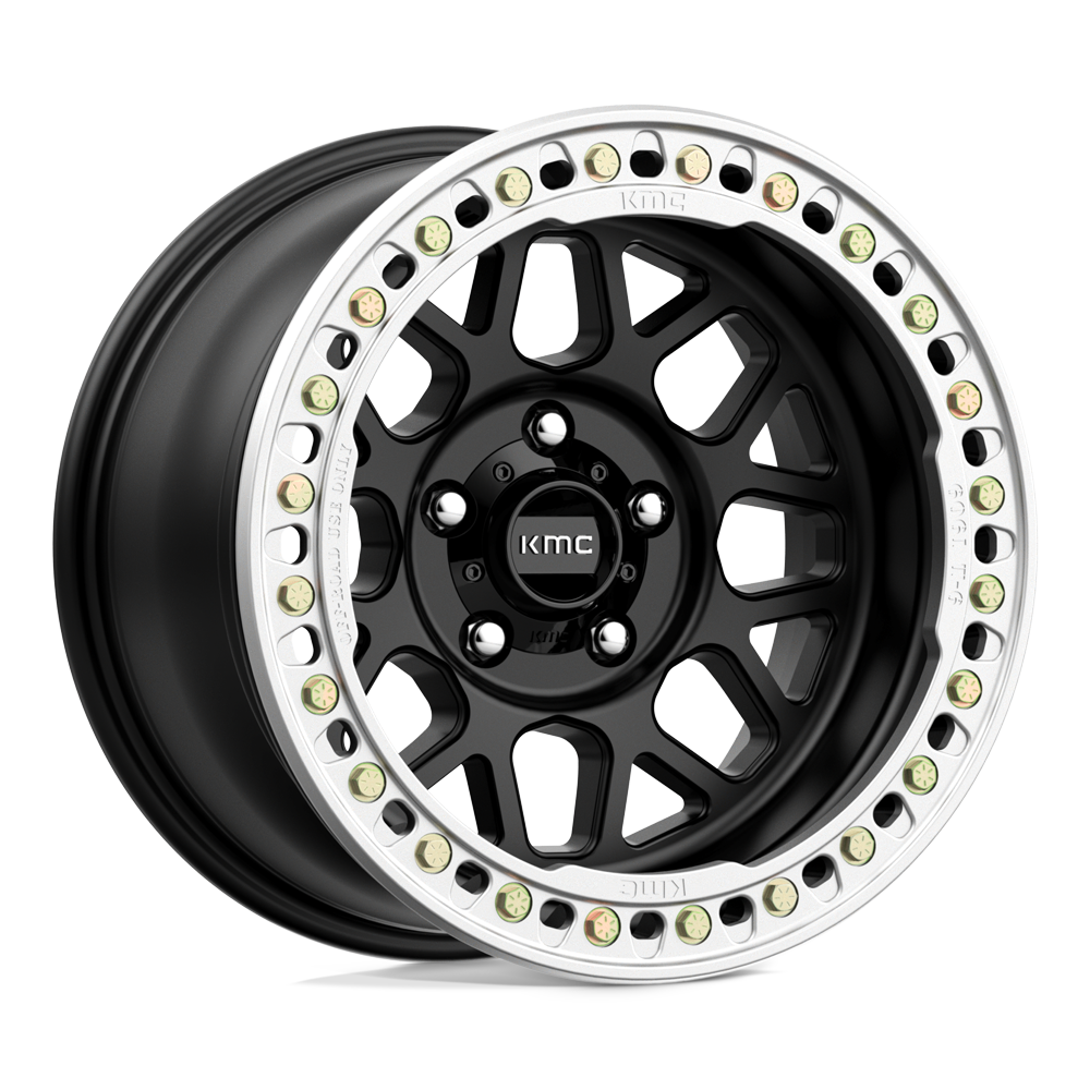 17x8.5 KMC KM235 Grenade Crawl Beadlock Satin Black Wheel 6x165.1/6x6.5 (0mm)