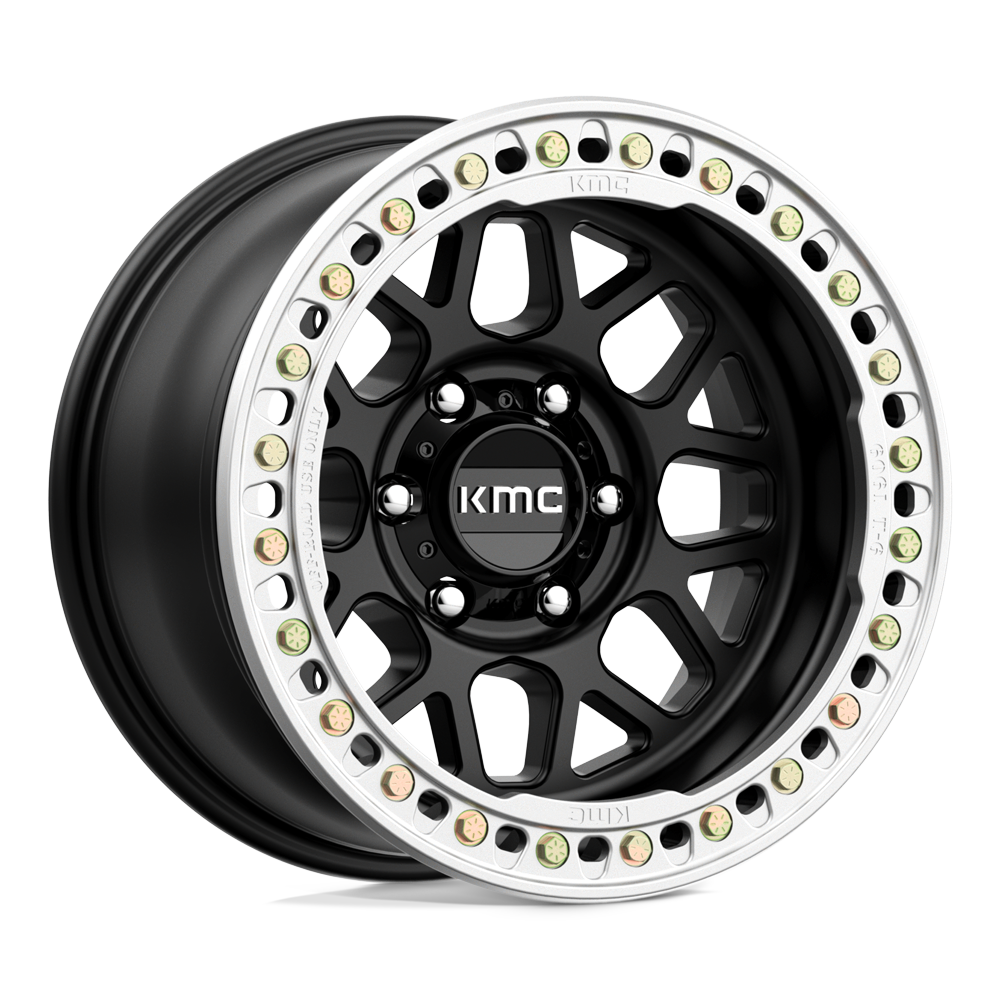 17x9 KMC KM235 Grenade Crawl Beadlock Black Machined Wheel 6x5.5 (-38mm)