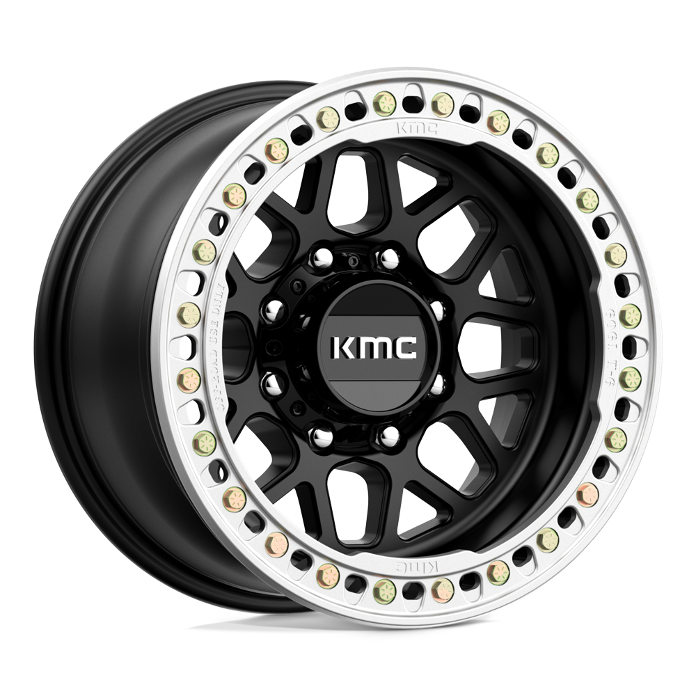 17x9 KMC KM235 Grenade Crawl Beadlock Satin Black Wheel 8X6.5 (-38mm)