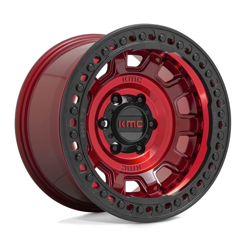 17x9 KMC KM236 TANK BEADLOCK Candy Red Wheel 6x5.5 (-15mm)