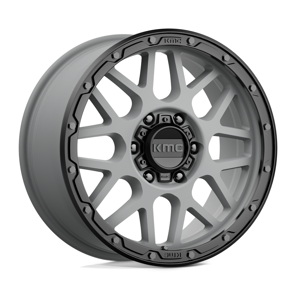 18x8.5 KMC KM535 GRENADE OFF-ROAD Matte Gray Matte Black Lip Wheel 6x5.5 (35mm)