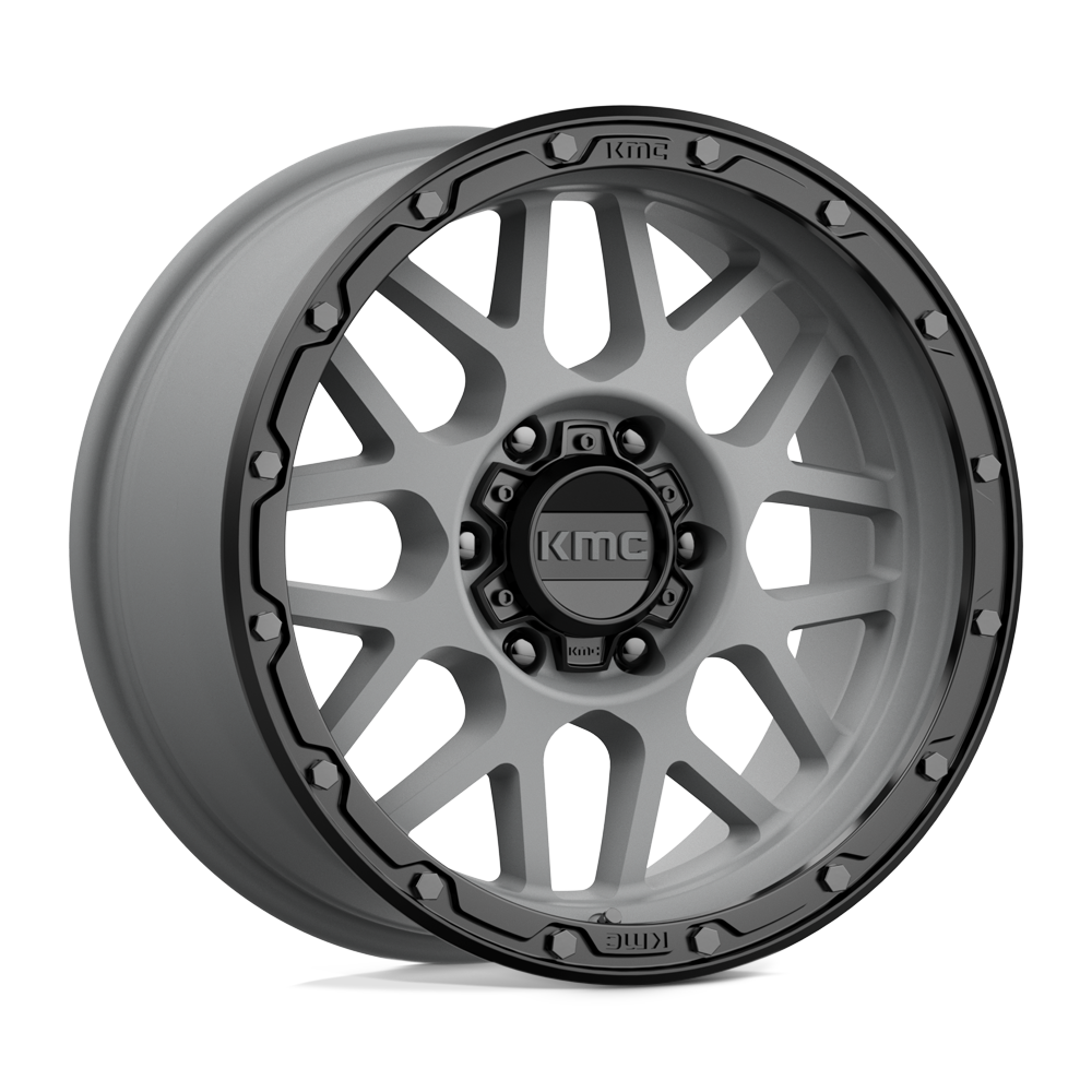18x8.5 KMC KM535 GRENADE OFF-ROAD Matte Gray Matte Black Lip Wheel 6x135 (0mm)
