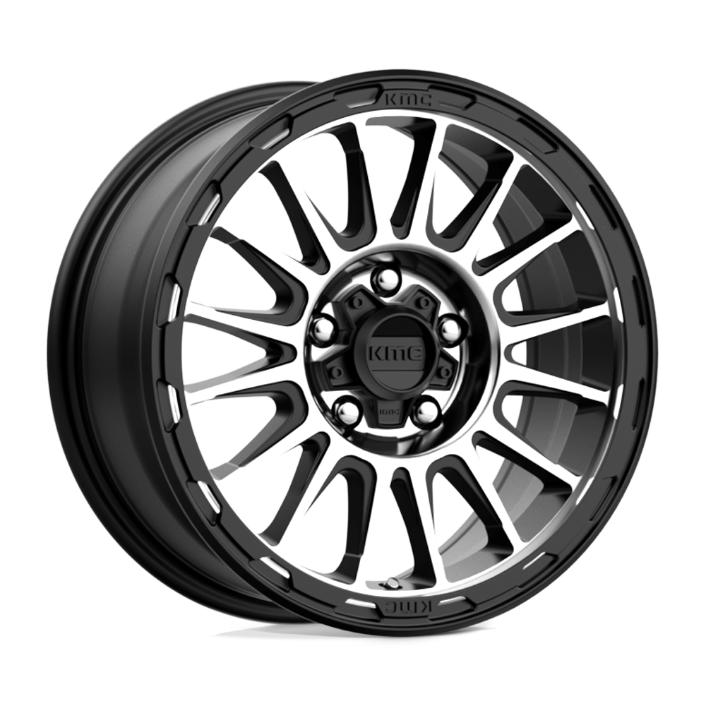 16x7 KMC KM542 IMPACT Satin Black Machined Wheel 5x110 (30mm)