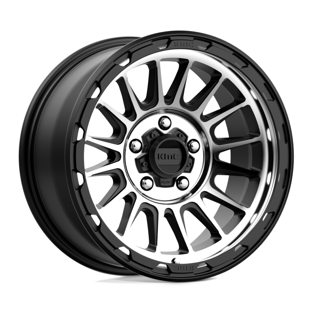 17x8.5 KMC KM542 IMPACT Satin Black Machined Wheel 5x5 (0mm)