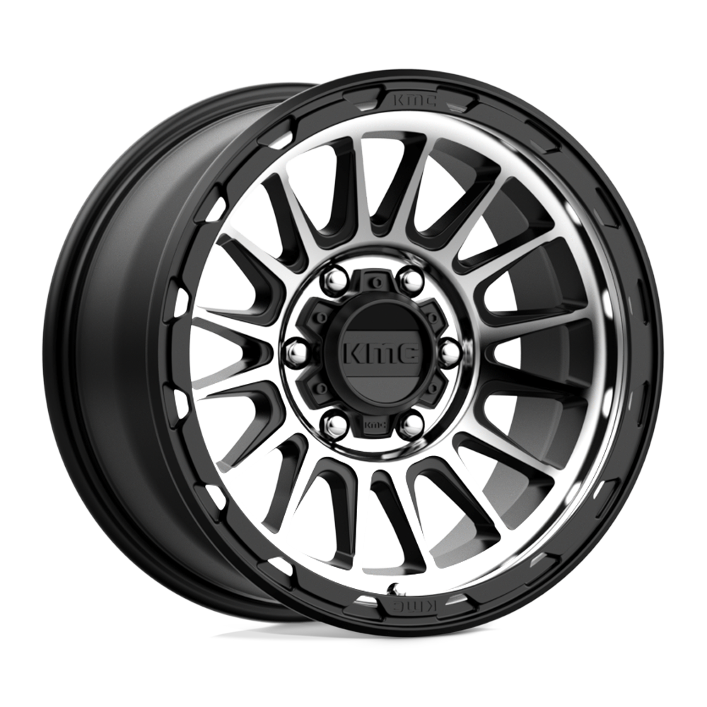17x8.5 KMC KM542 IMPACT Satin Black Machined Wheel 6x5.5 (0mm)