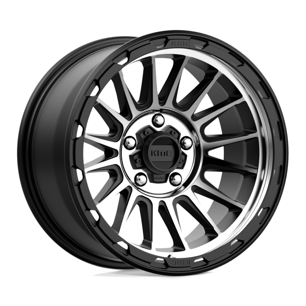 17x9 KMC KM542 IMPACT Satin Black Machined Wheel 5x5 (-12mm)
