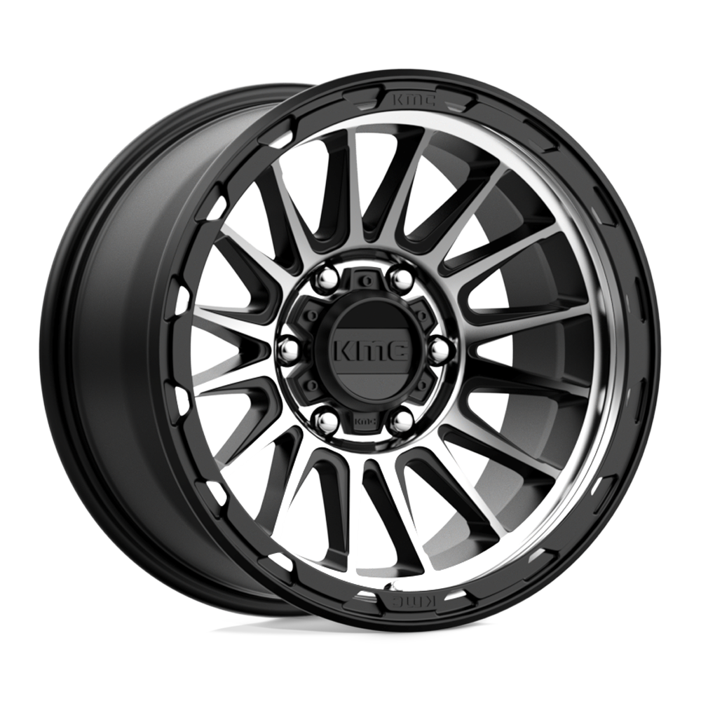 17x9 KMC KM542 IMPACT Satin Black Machined Wheel 6x5.5 (-12mm)