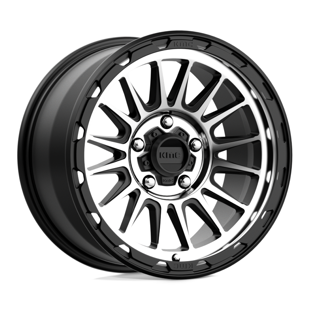 17x9 KMC KM542 IMPACT Satin Black Machined Wheel 5x5 (18mm)