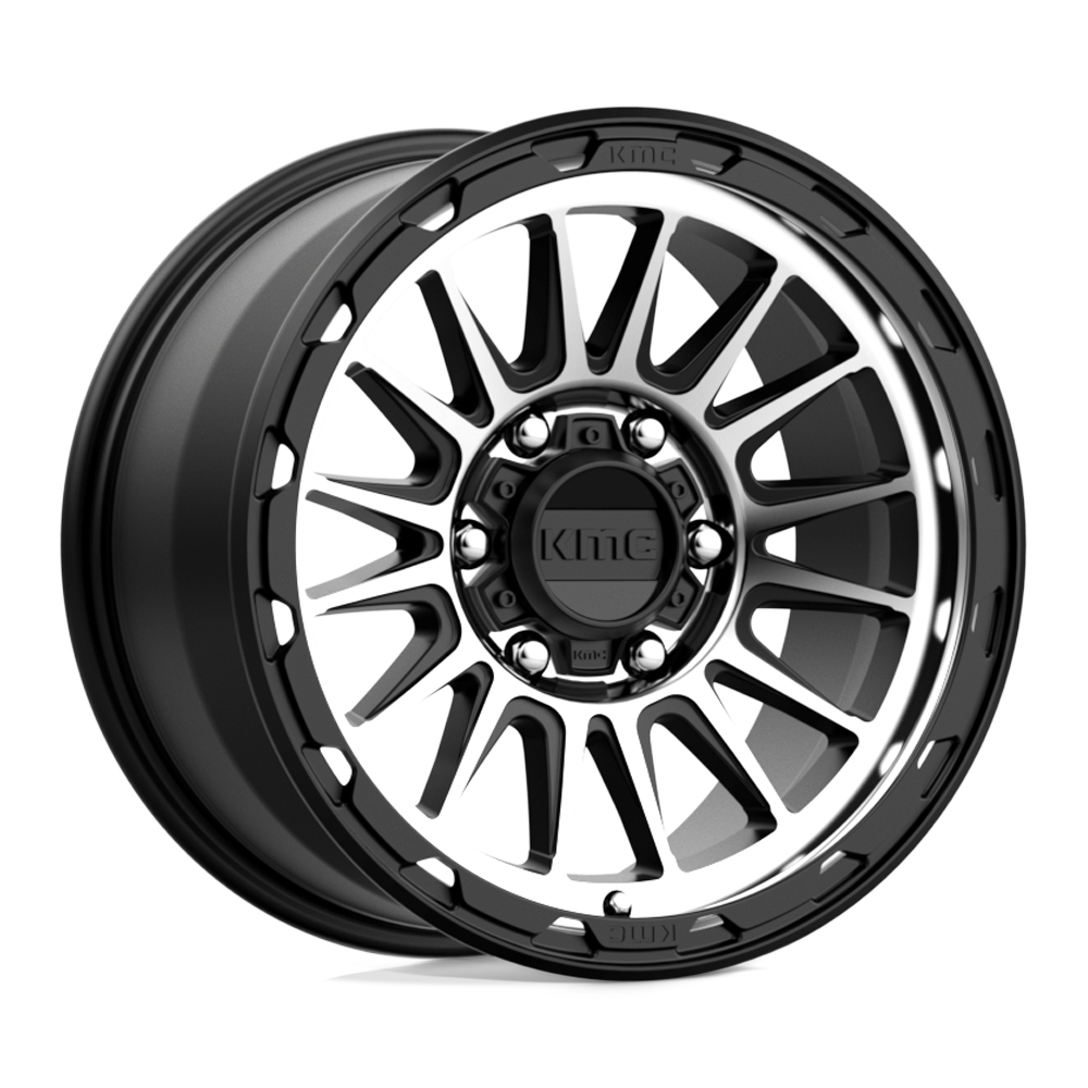 17x9 KMC KM542 IMPACT Satin Black Machined Wheel 6x5.5 (18mm)